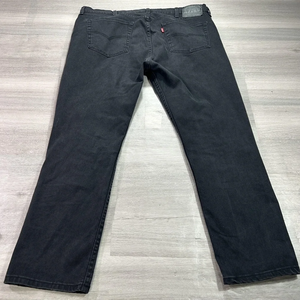 Levis 511 Jeans Mens 42x30 Black Slim Straight Stretch Denim Dark Wash Pants‎